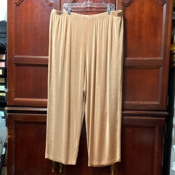 Silhouettes Vintage plus size 3X stretchy Elegant Tan Women's Pants - Picture 1 of 16